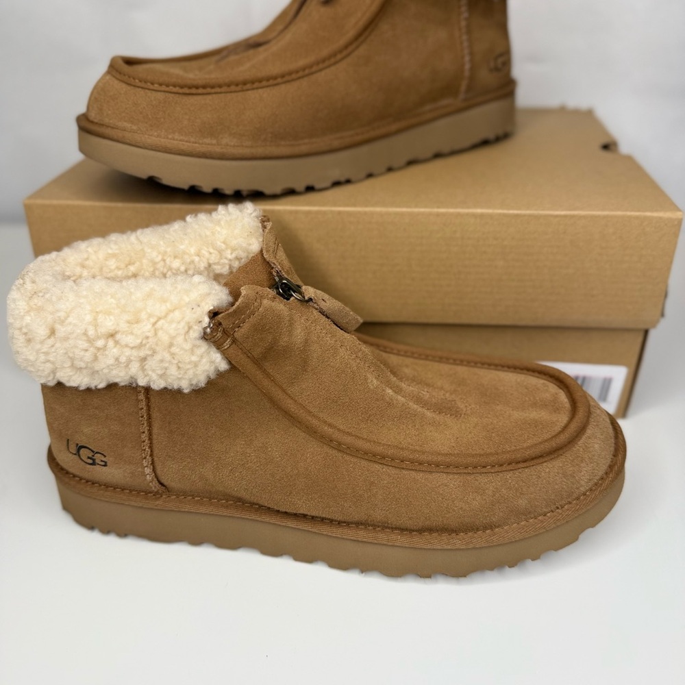 UGG Funkarra Shearling Zip Boot Chestnut | Size 11 | New in Box